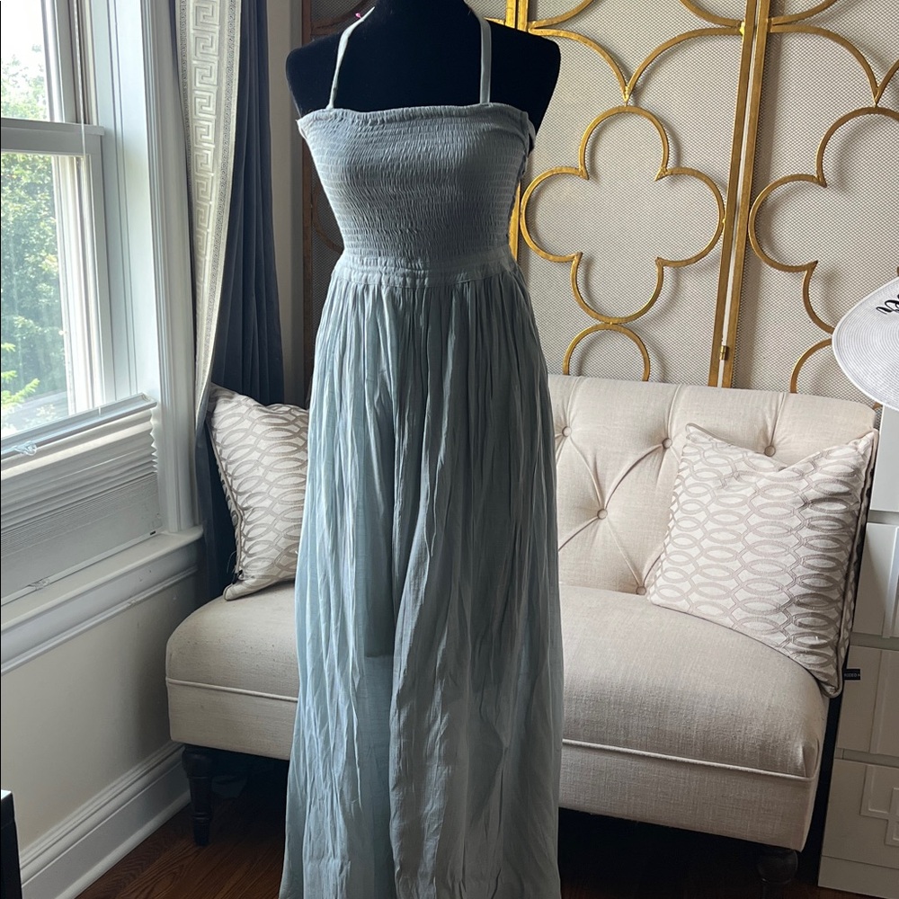 Elegant Light Blue Maxi Dress